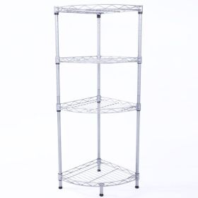 4Tier Wire Shelving Rack Metal Storage Shelf Unit For Kitchen Pantry Closet (Option: Silver)