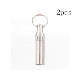 Stainless Steel Portable Mini Pocket Knife with Keychain (Option: Silver)