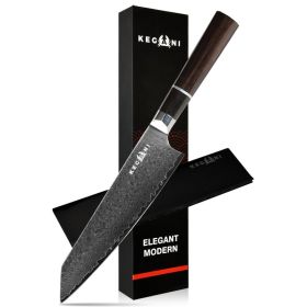 Kegani 8 Inch Japanese Kiritsuke Chef Knife, Japanese 67 Layers VG-10 Damascus Knife, Ebony Handle Natural Texture Sushi (Option: Kiritsuke Chef Knife)
