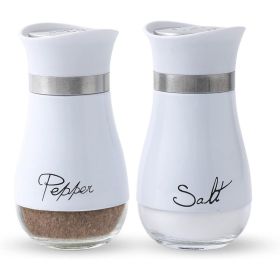 Salt And Pepper Shakers Set - Kitchen Decor With Glass Bottom (Option: White)