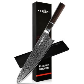 Kegani 8 Inch Japanese Kiritsuke Chef Knife, Japanese 67 Layers VG-10 Damascus Knife, Ebony Handle Natural Texture Sushi (Option: Chef Knife)